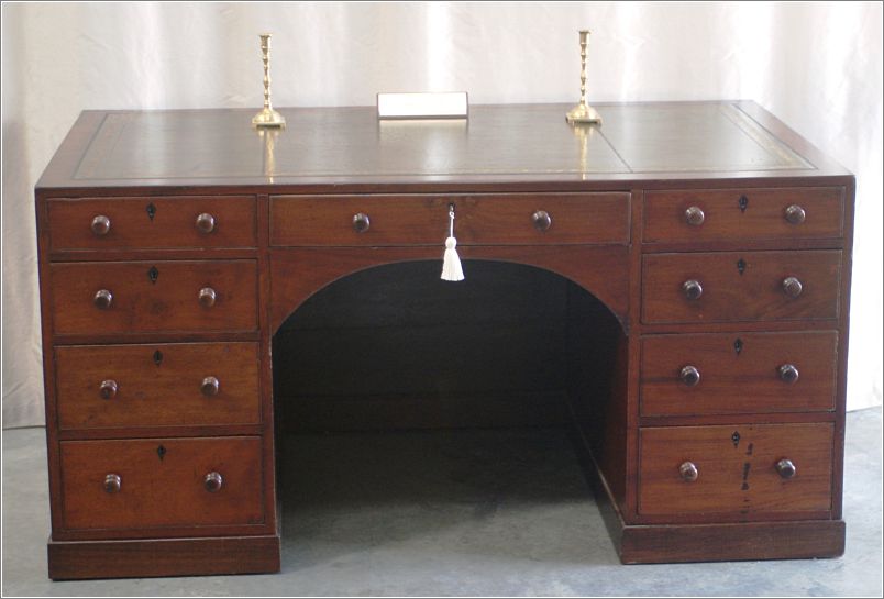 2001 Early 19thC Colonial Pedestal Desk (2)